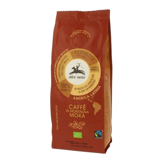 Kaffee Alce Nero Bio Kaffee Mokka gemahlen Hochland 100% Arabica Beutel 6x250 g