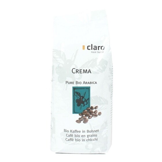 Kaffee Claro Fair Trade Bio Kaffee Crema in Bohnen Beutel 500 g