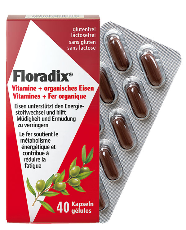 Floradix Vitamine + organisches Eisen Kapseln 40 Stk. Dr Dünner