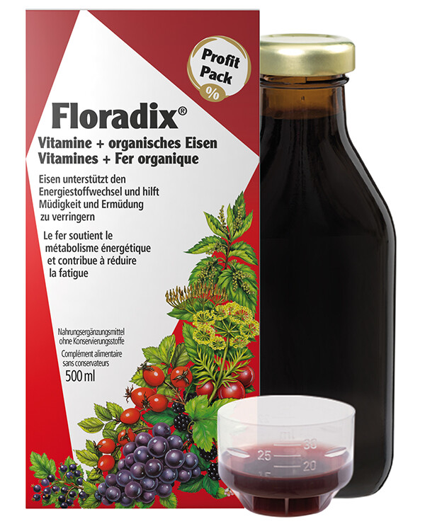 Floradix Vitamine + organisches Eisen 500 ml Dr Dünner