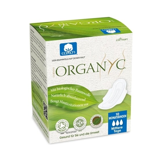 Monatsbinden Organyc  mit Flügel mittel Pack 10 Stück