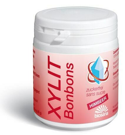 XYLIT Bonbons Himbeer 80 Stk. Biosana
