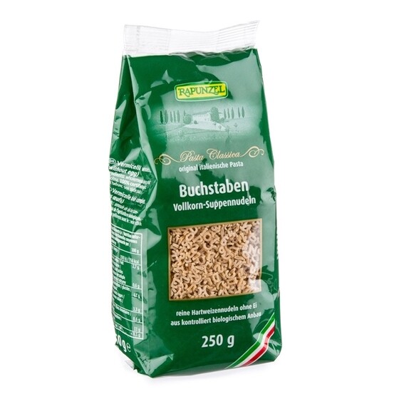 Suppennudeln Buchstaben Hartweizen Vollkorn Rapunzel Bio Beutel 250 g
