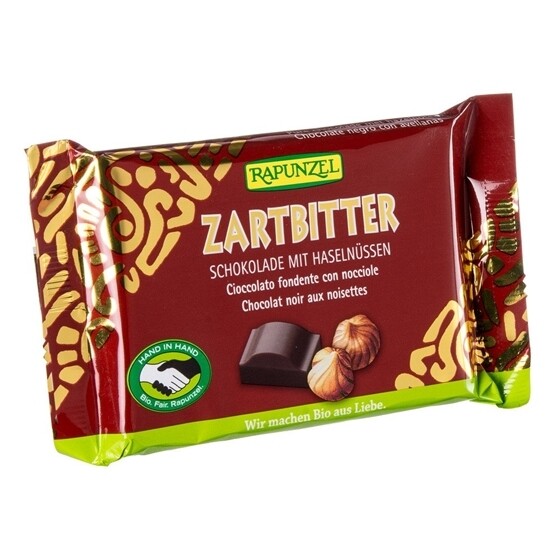 Zartbitter mit Haselnüssen Schokolade Cristallino  Rapunzel Bio Tafel 100 g
