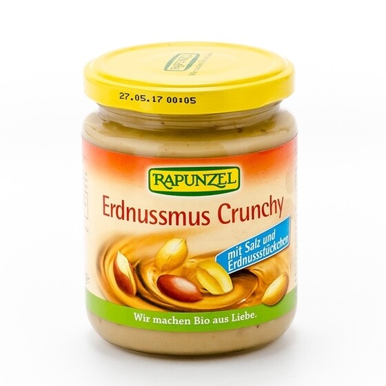 Erdnussmus Crunchy Rapunzel Bio  mit Salz Glas 250 g