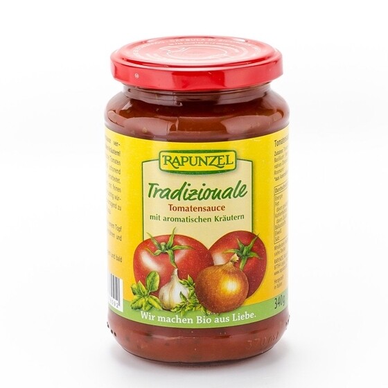 Tomatensauce Tradizionale mit aromatischen Kräutern Rapunzel Bio Glas 3 x 340 g