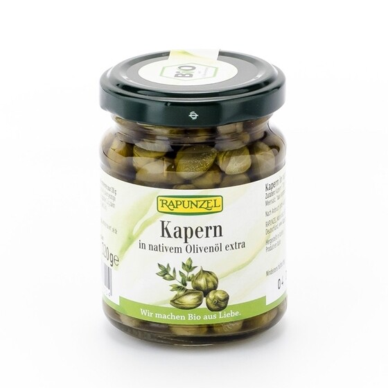 Kapern in nativem Olivenöl Rapunzel Bio Glas120g