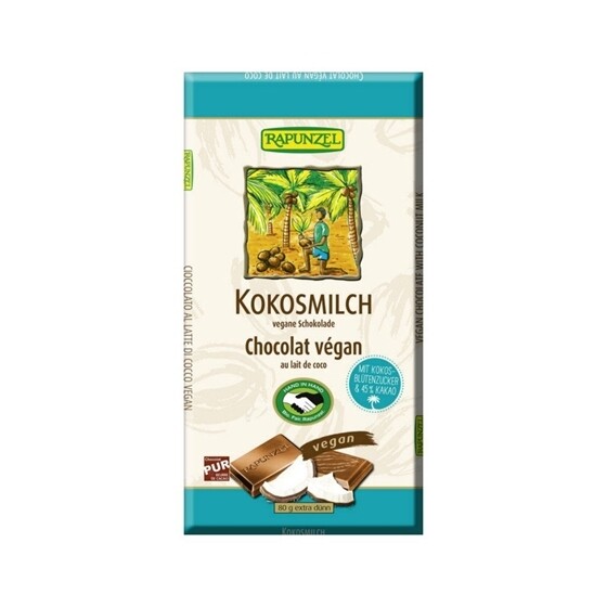Kokosmilch Vegan Schokolade  Rapunzel Bio  Tafel 12 x 80 g