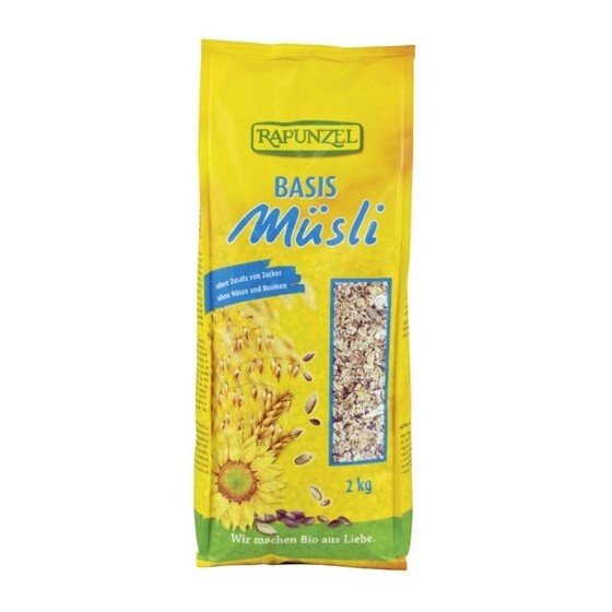 Müesli Basis ohne Sultaninen und Haselnüsse Rapunzel Bio  2 kg
