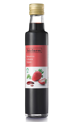 Balsamico Erdbeere Biofarm Bio  250 ml.