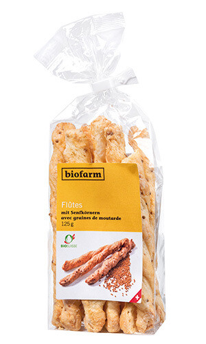 Flûtes mit Senfkörnern Biofarm 125 g