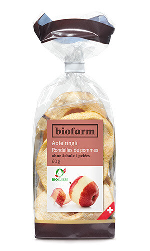 Apfelringe Biofarm Bio ohne Schalen 3 x 60 g
