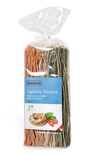 Taglierini Dinkel-Tricolore Biofarm Bio 3 x 350 g