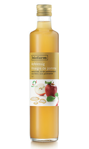 Apfelessig Trüb  Biofarm Bio Flasche 3 x  500 ml.