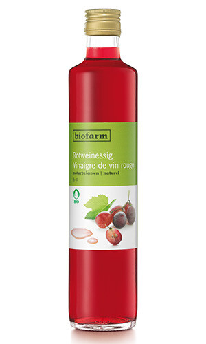 Rot Weinessig Flasche Biofarm Bio 3 x  500 ml.