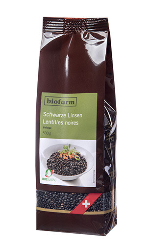 Schwarze Linsen (Beluga) Biofarm Bio 3 x  500 g