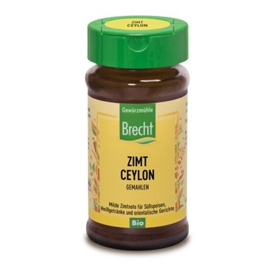 Brecht Bio Zimt Ceylon gemahlen Glas 3 x  27 g