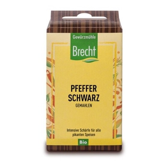 Brecht Bio Pfeffer schwarz gemahlen Pack 3 x 40 g