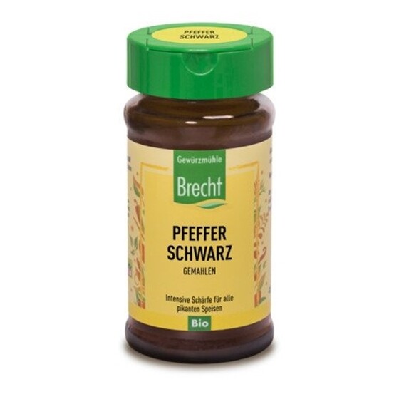 Brecht Bio Pfeffer schwarz gemahlen Glas 3 x 40 g