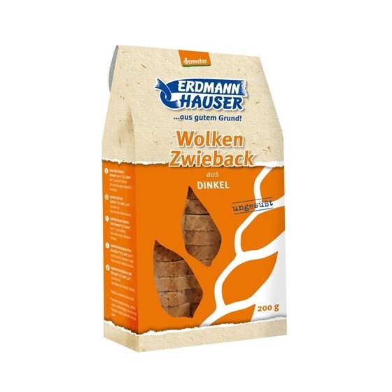 Dinkel Wolken Zwieback Erdmannhauser  Pack 3 x 200 g