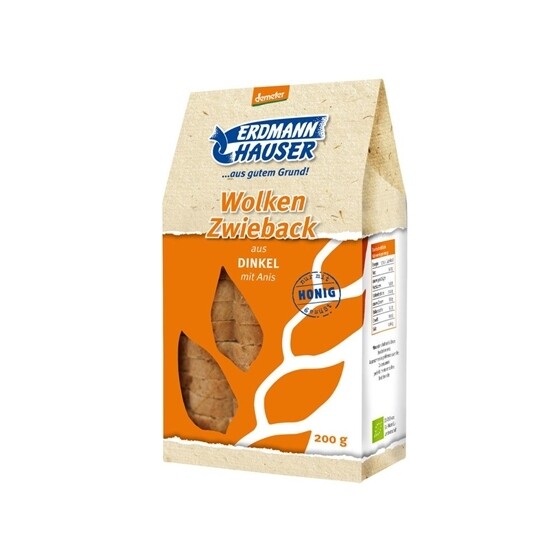 Dinkel Wolken Zwieback Erdmannhauser Pack 3 x 200 g