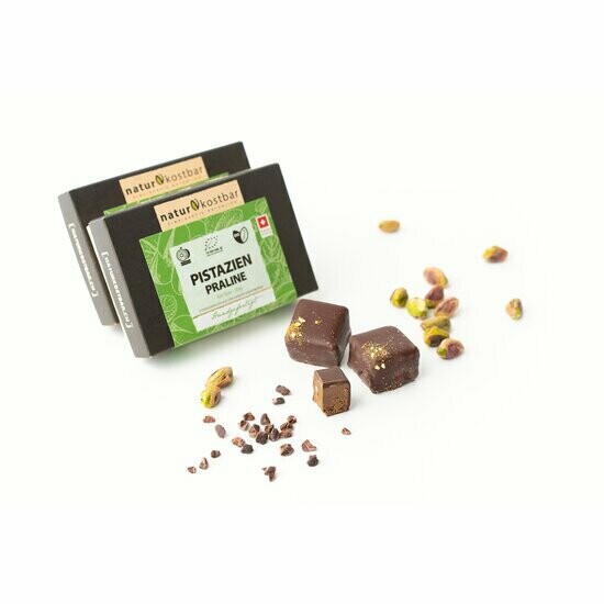 Praline Pistazien  Naturkostbar 6er Box 90g