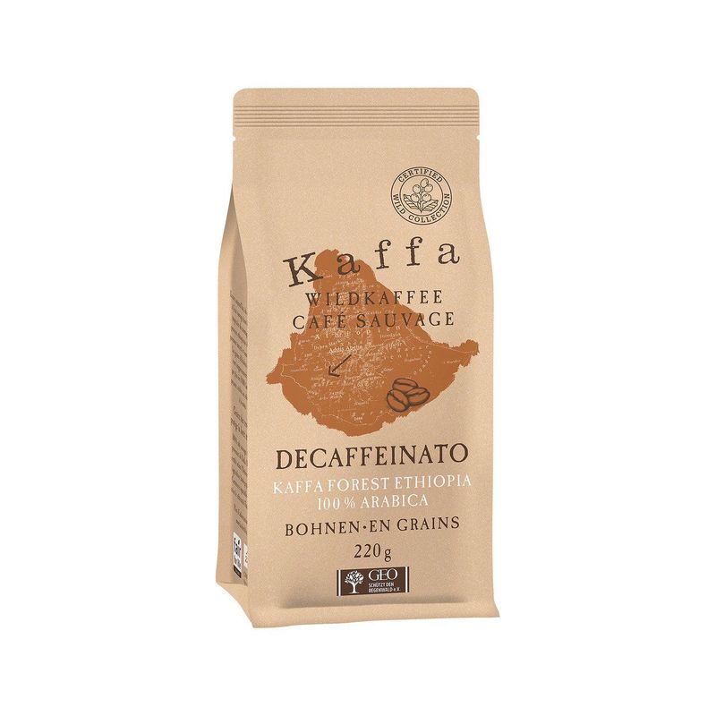 Original Food Wildkaffee Kaffa Decaffeinato Bohnen, CH Bio 220 g