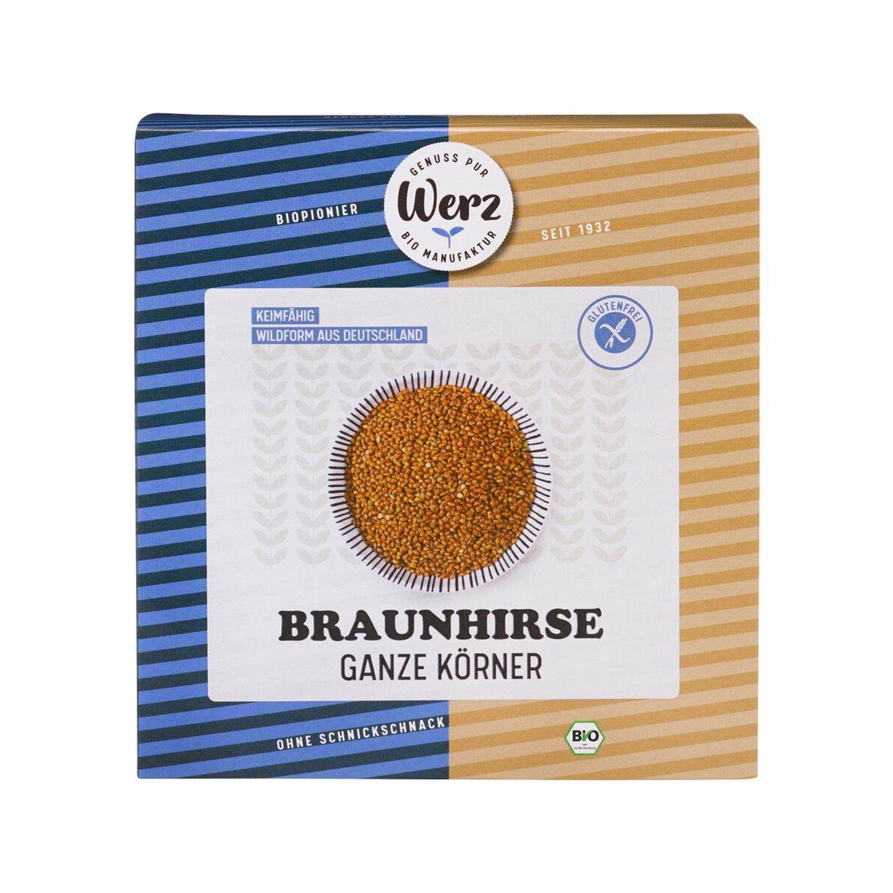 Werz Braunhirse ganz keimfähig, glutenfrei, EU Bio 500g