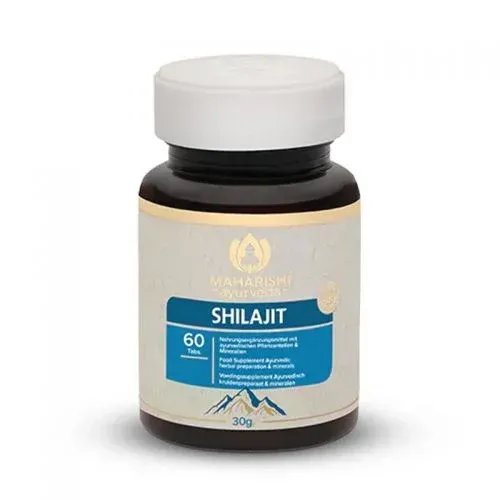 Shilajit Maharishi 60 Tabletten Nahrungsergänzungsmittel mit ayurvedischem Shilajit