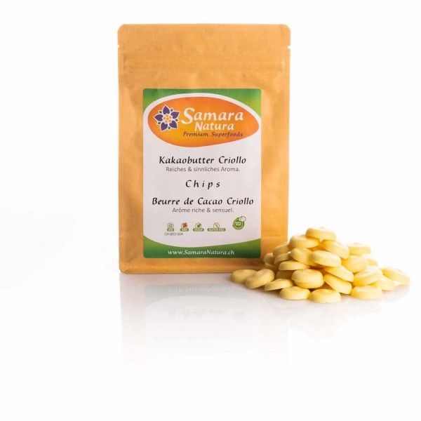 Kakaobutter Criollo Chips Bio 250g Rohkostqualität