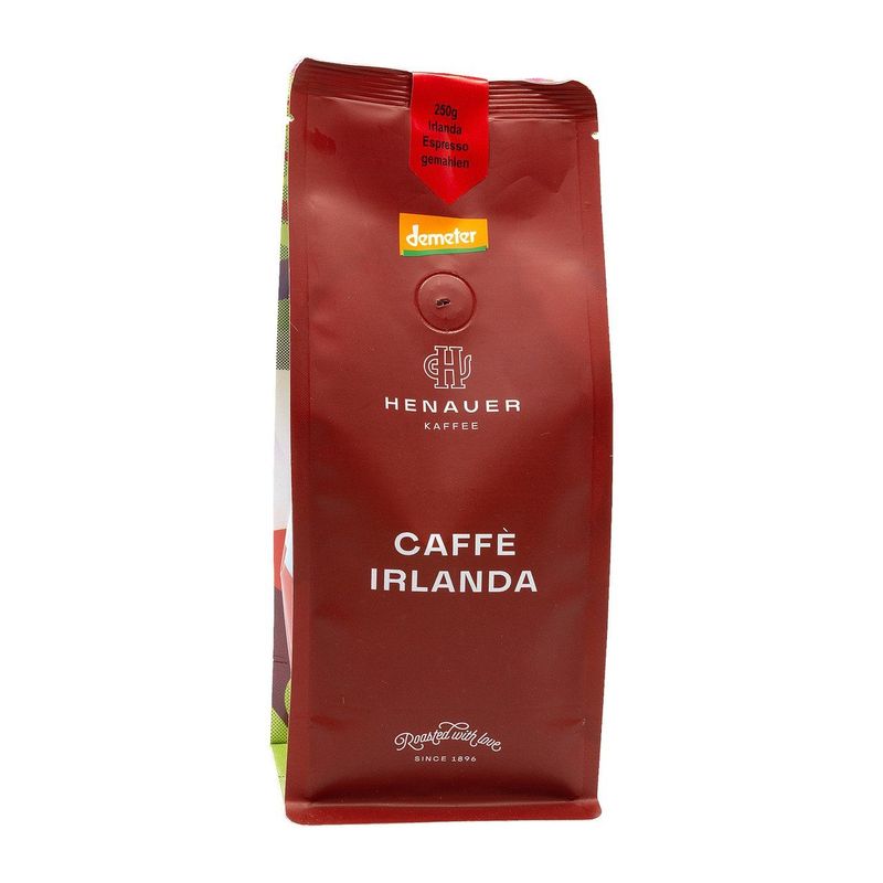 Kaffee Henauer Bio Demeter Kaffee Irlanda Espresso gemahlen Beutel 250 g