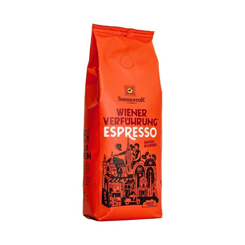 Kaffee Sonnentor Bio Espresso Kaffee ganze Bohne Wiener Verführung Beutel 500 g