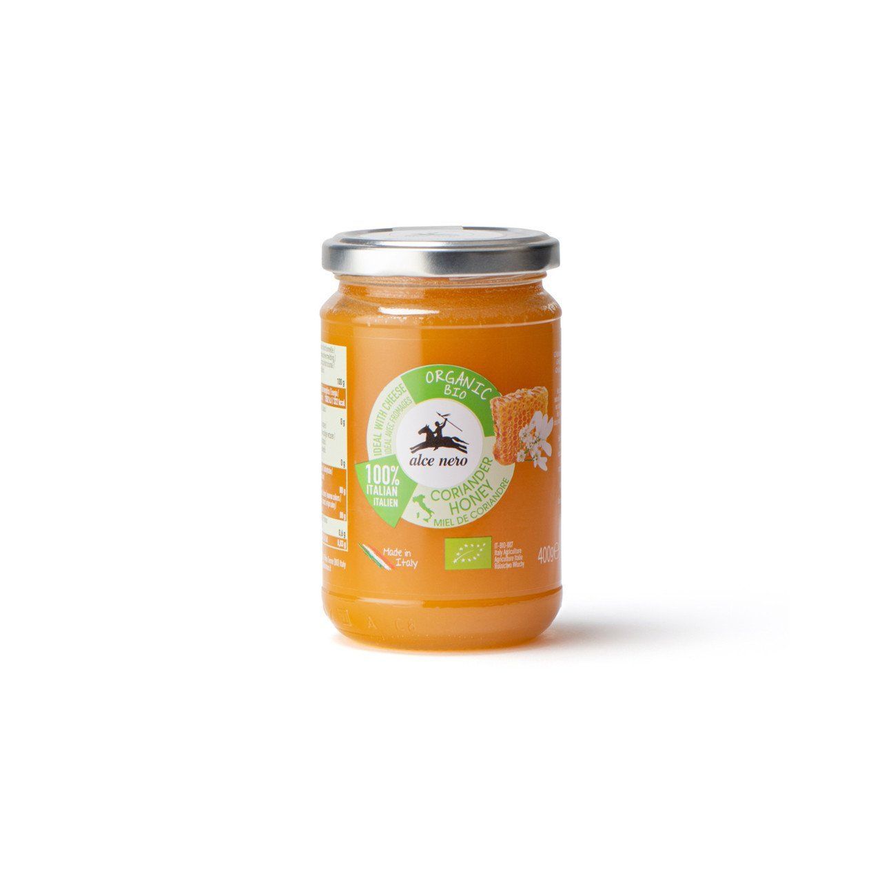 Honig Alce Nero Bio Honig Korianderblüten Glas 400g