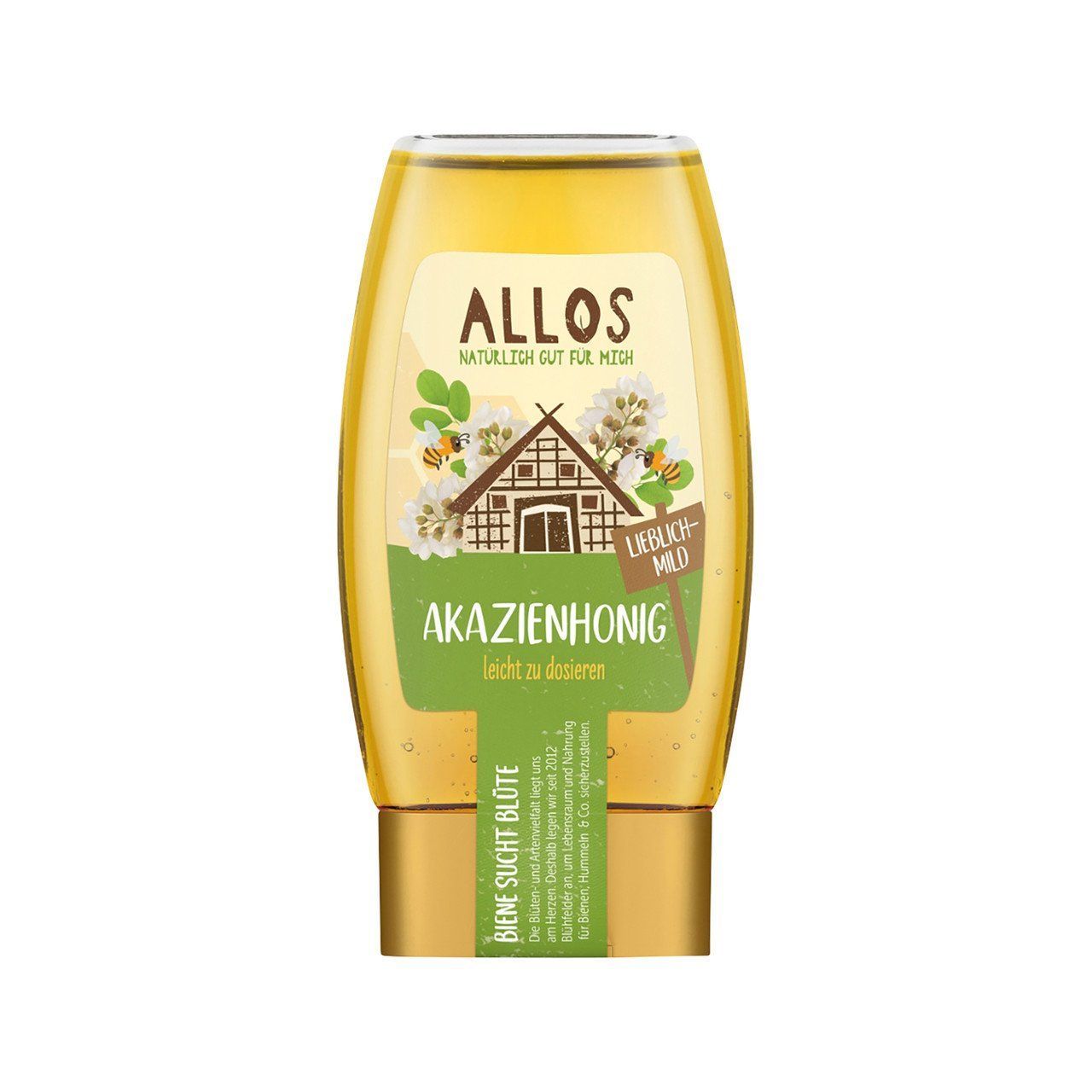 Honig Allos Bio Akazienhonig Lieblich-Mild in der Spenderflasche Flasche 250 g