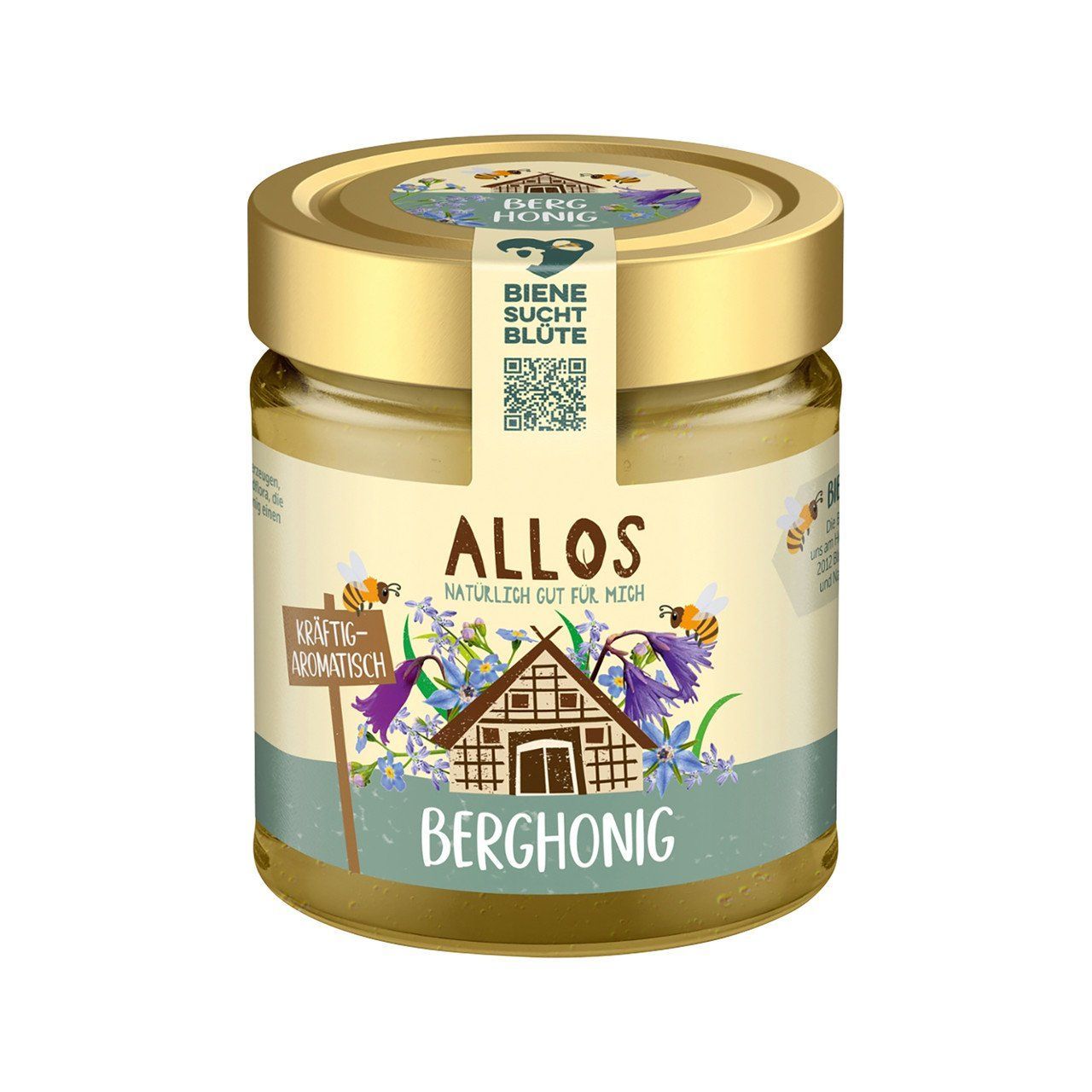Honig Allos Bio Berghonig cremig-Aromatisch Glas 500 g