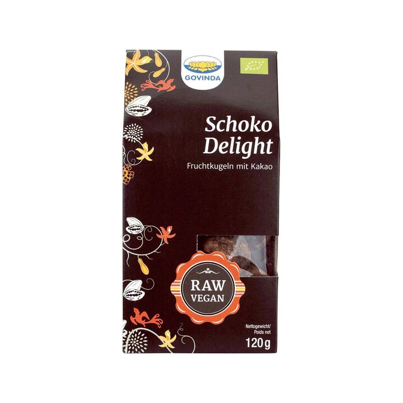 Govinda Schoko Delight Kugeln ohne Zucker EU Bio 120g