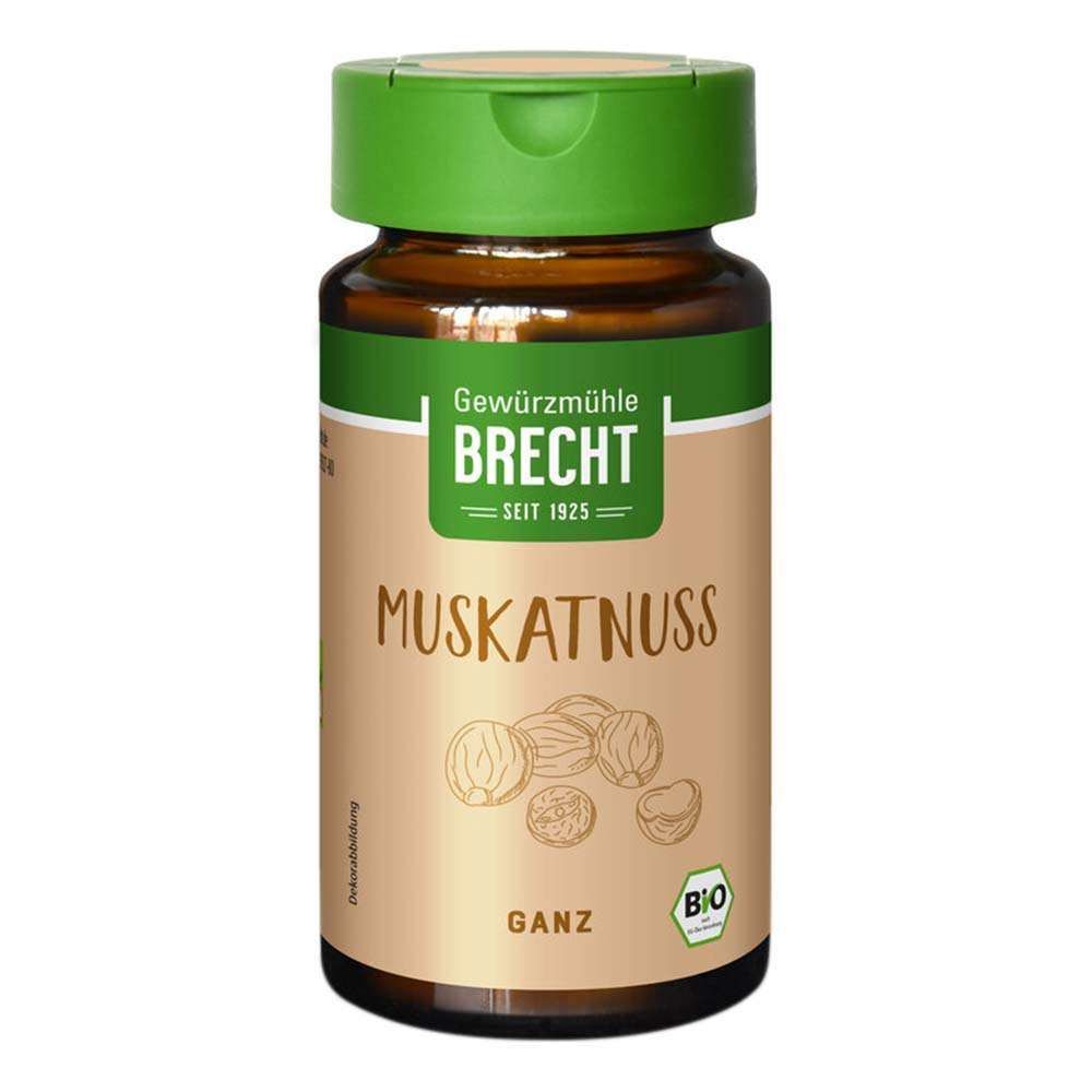 Brecht Bio Muskatnuss ganz Glas 15.3g