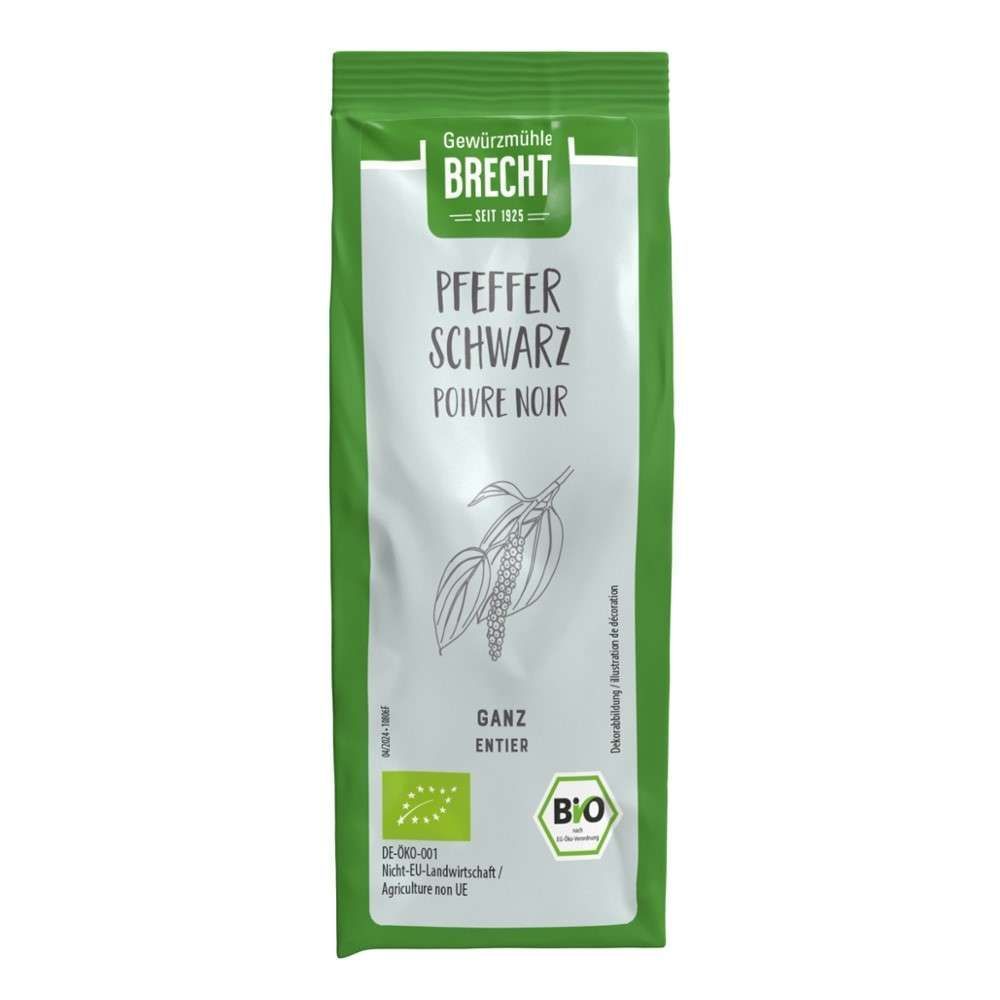 Brecht Bio Pfeffer schwarz ganz Beutel 3 x 60 g