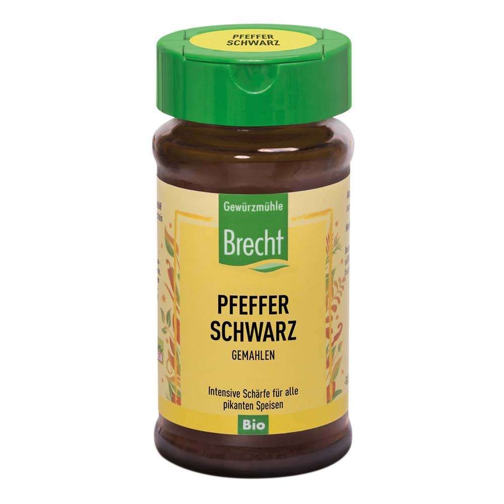 Brecht Bio Pfeffer schwarz gemahlen Glas 3 x 40 g
