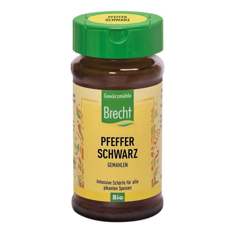 Brecht Bio Pfeffer schwarz gemahlen Glas 3 x 40 g