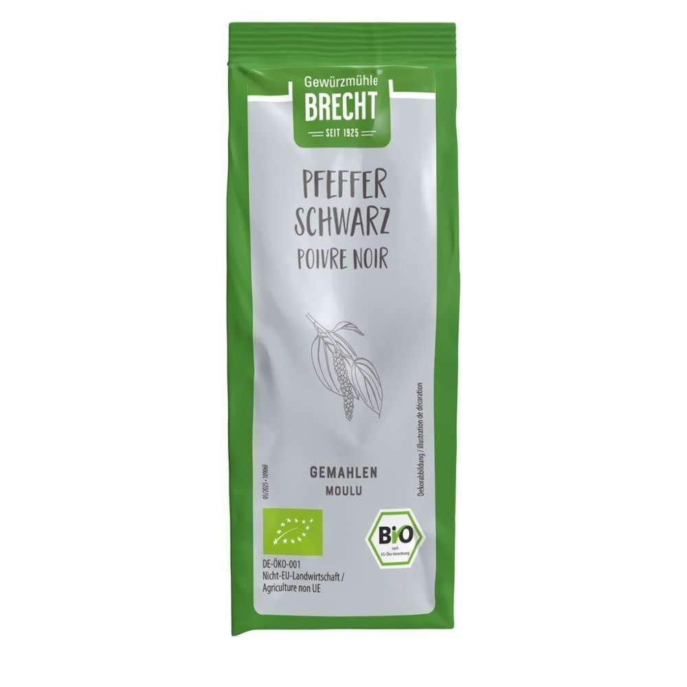 Brecht Bio Pfeffer schwarz gemahlen Pack 3 x 60 g