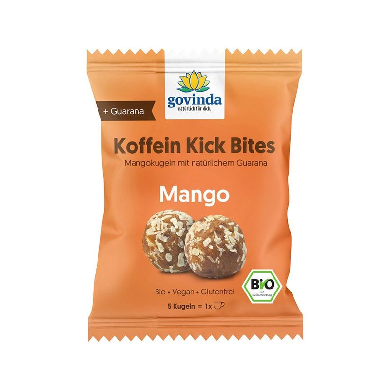 Govinda Mango Koffein Kick Bites 4 Päckli à 40g (5x8g)