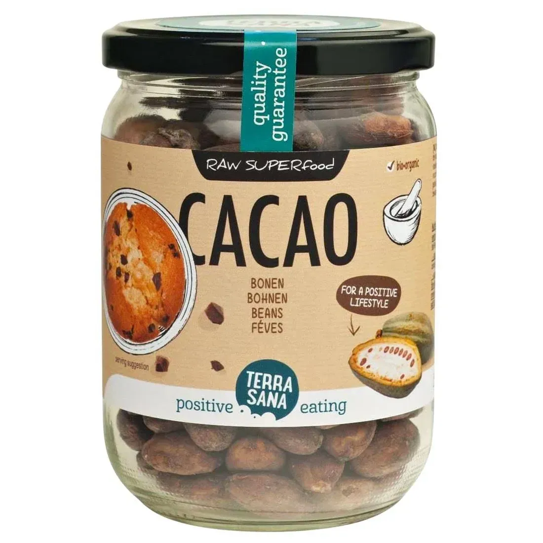 Kakao Bohnen Bio Raw 250g Terrasana