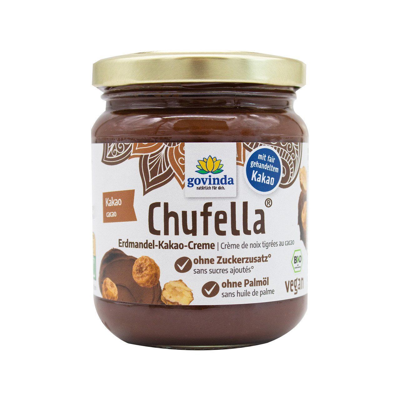Govinda Chufella Bio Erdmandel-Schokocreme ohne Zucker 220g Govinda Chufella Bio Erdmandel-Schokocreme ohne Zucker 220g