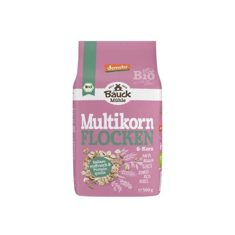 Bauck Multikorn 6-Korn Flocken ohne Weizen  3 x 500g