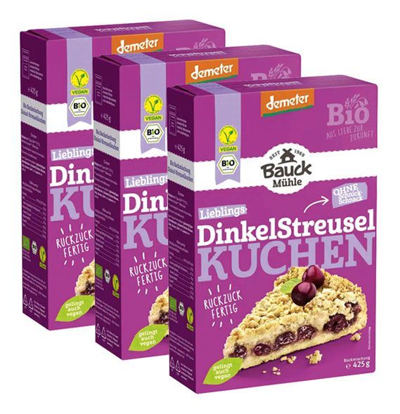 Bauck Mühle Dinkel Streuselkuchen 3 x 425g Bauck Mühle Dinkel Streuselkuchen 3 x 425g