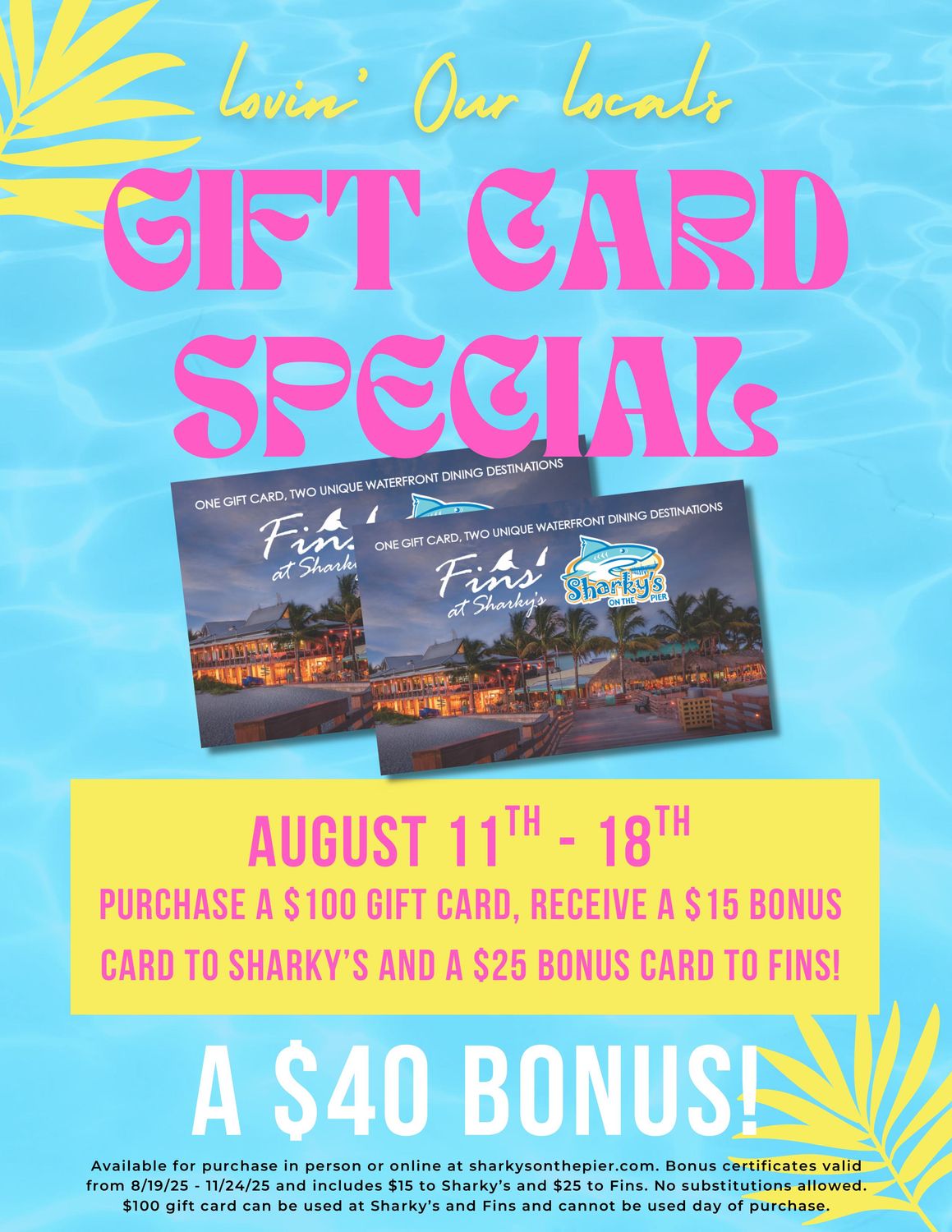 Lovin&#39; Our Locals Gift Card Bonus: $100 Gift Card