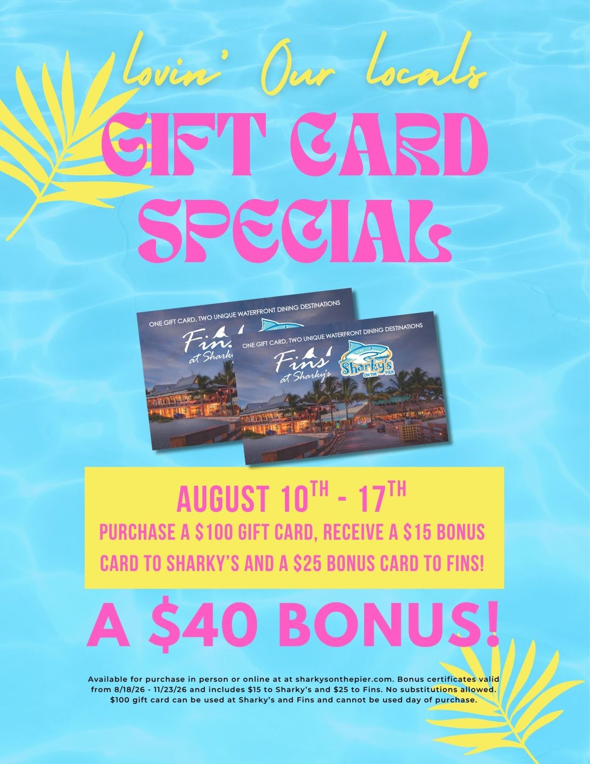 Lovin' Our Locals Gift Card Bonus: $100 Gift Card