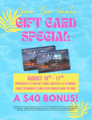 Lovin' Our Locals Gift Card Bonus: $100 Gift Card