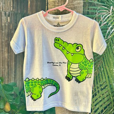 Kids White Gator T
